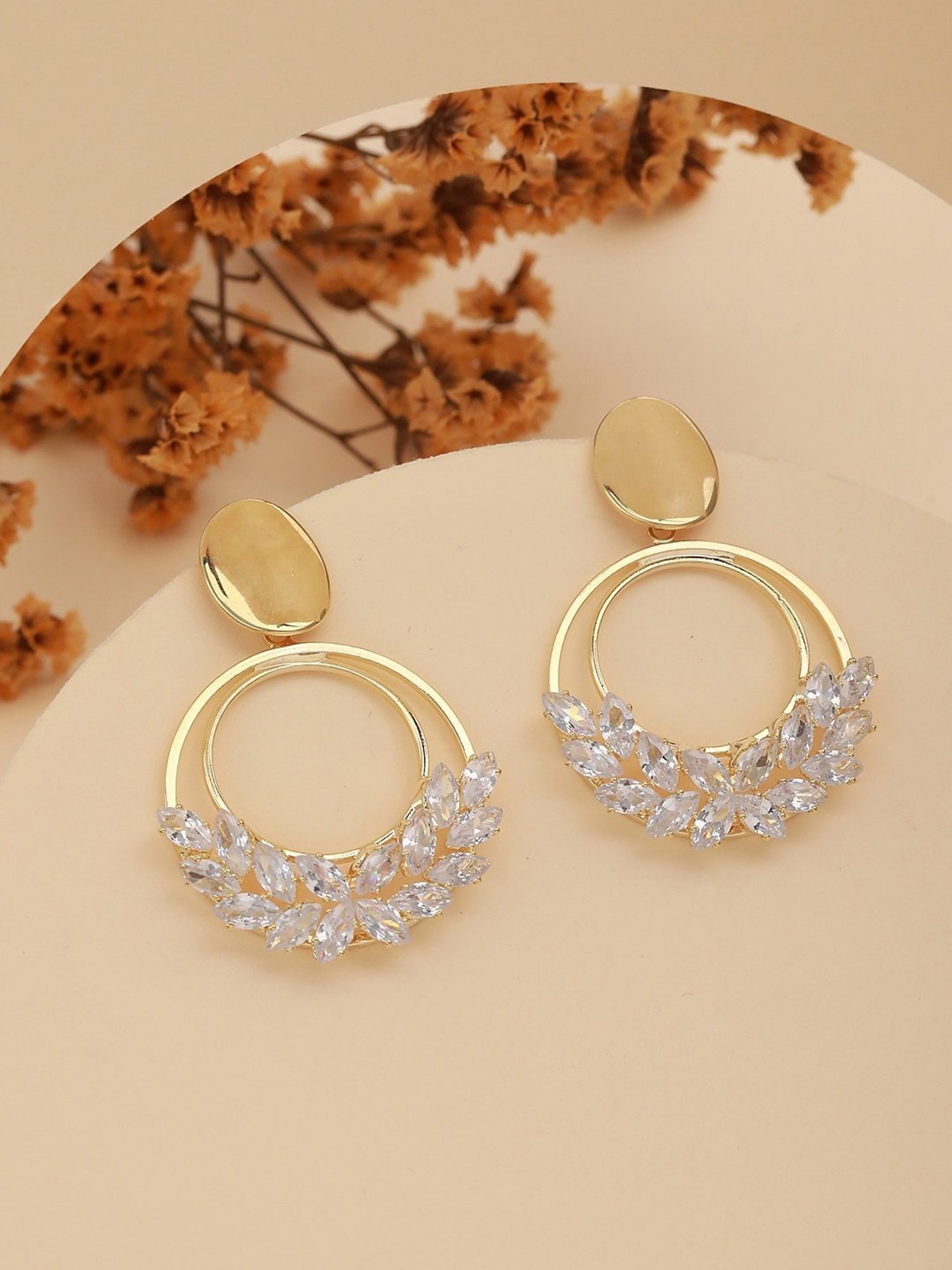Aatmana Gold-Toned Contemporary Drop Earrings