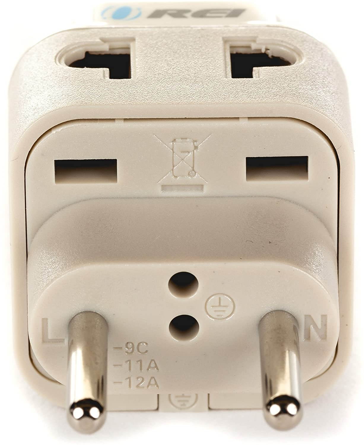 OREI Type C - Grounded 2 in 1 Plug Adapter - Europe, Russia, UAE