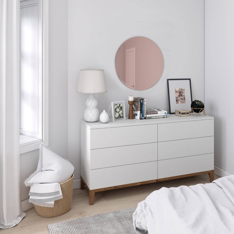 24" Hub Bevy Beveled Round Wall Mirror Copper - Umbra