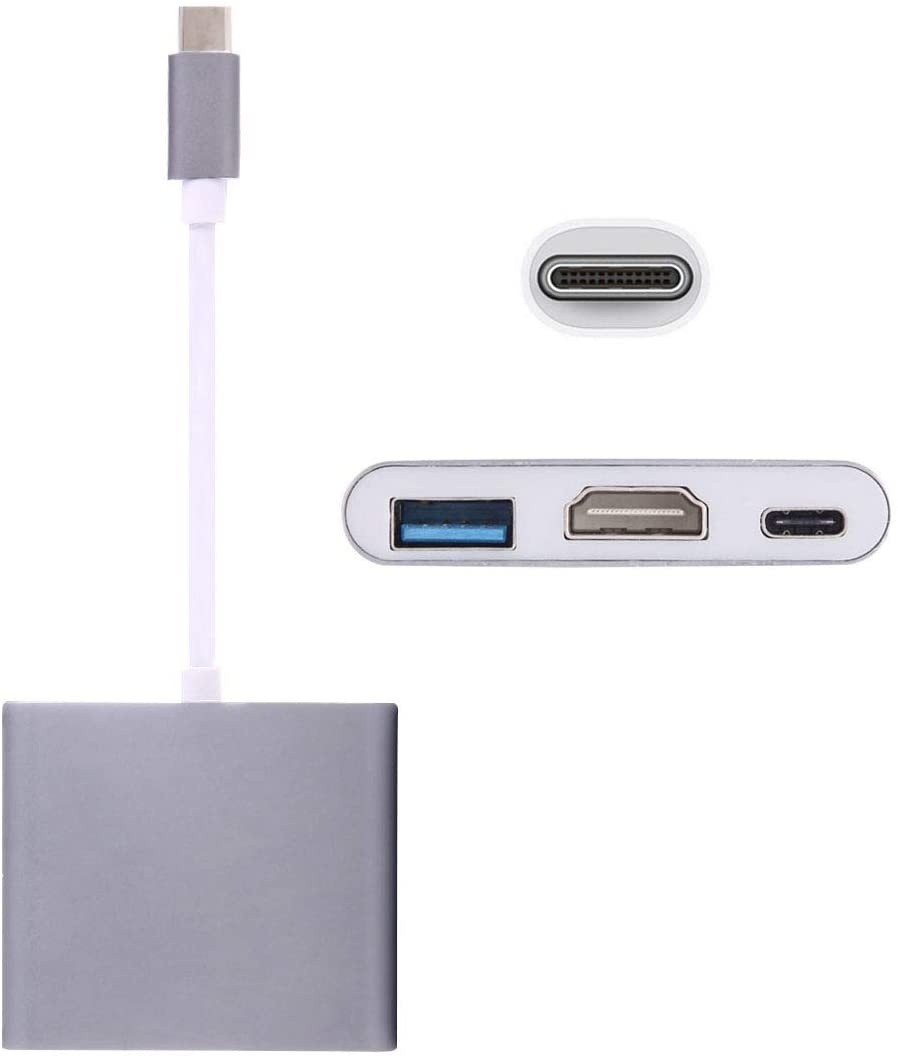 USB-C Multimedia 4K HDMI USB Charging Adapter for MacBook with Pass Thru Charging, Space Gray (K181-1041-SG4I)