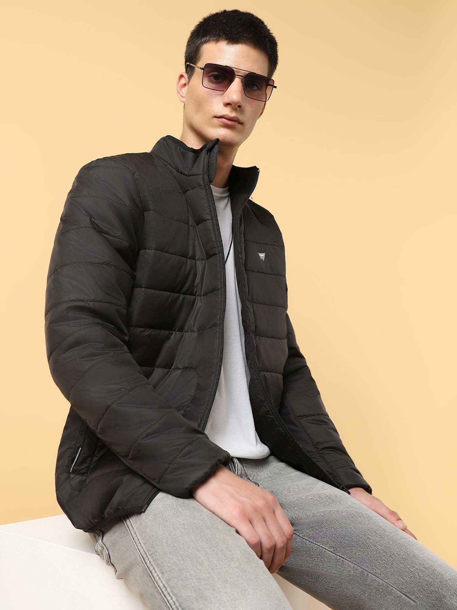 Wrangler Black Regular Fit Quilted Jacket
