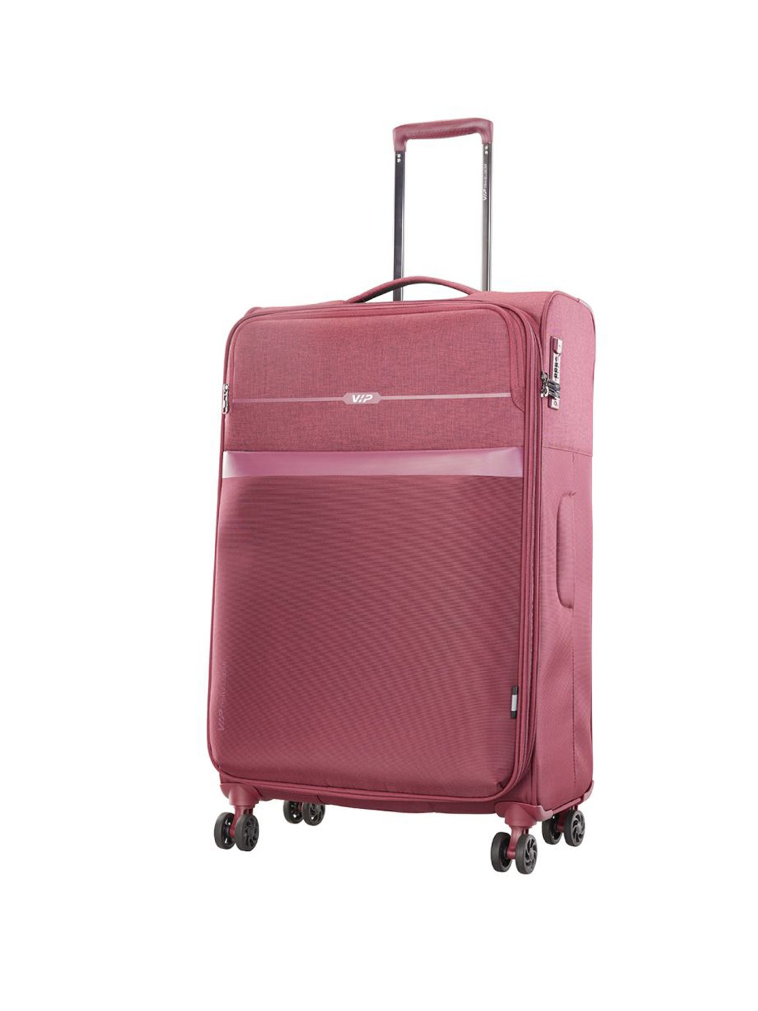VIP Red 8 Wheels Large Soft Cabin Trolley Bag 46.5 cm