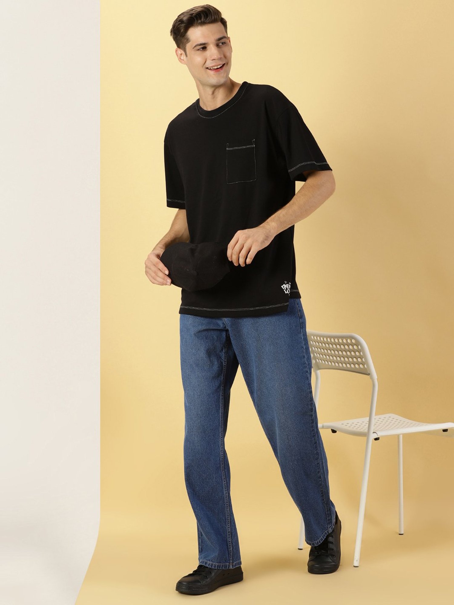 Thomas Scott Blue Relaxed Fit Lightly Washed Jeans