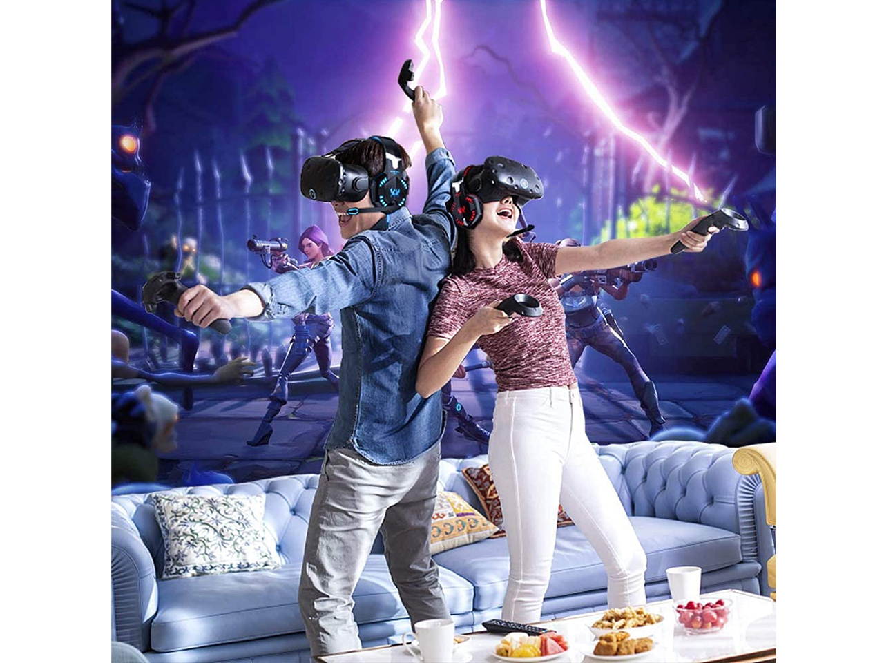 G2000 Gaming Headset, Surround Stereo Gaming Headphones with Noise Cancelling Mic, LED Lights & Soft Memory Earmuffs for PS5, PS4, Xbox One, Nintendo Switch, PC Mac Computer Games