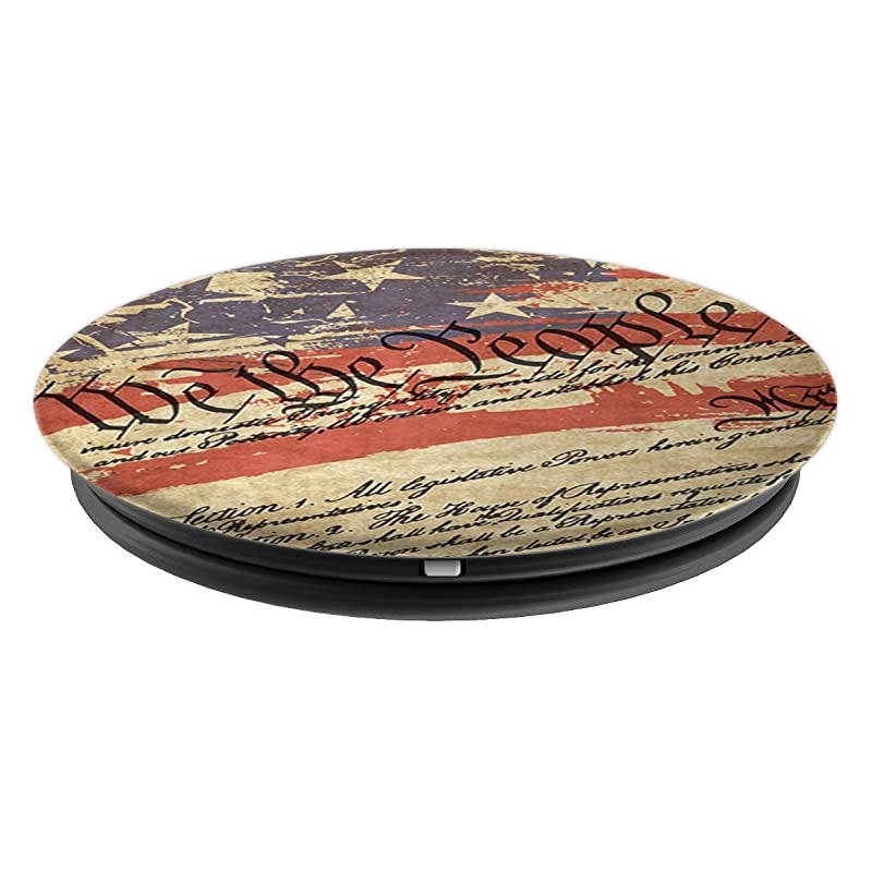 The People Constitution USA Flag 2nd Amendment PopSockets PopGrip: Swappable Grip for Phones & Tablets