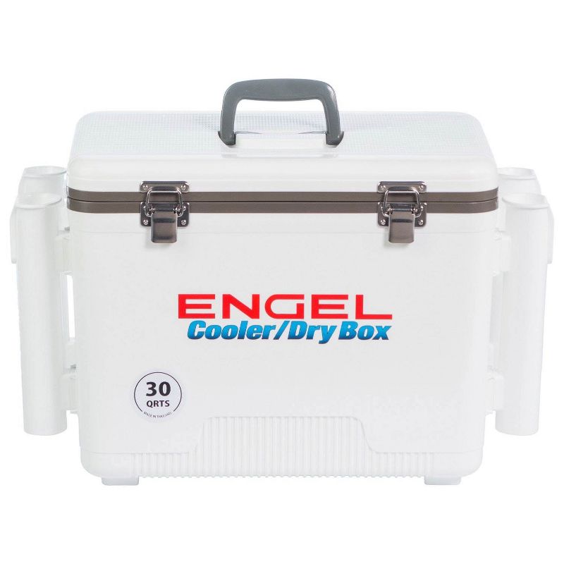Engel Coolers 30 Quart 48 Can Lightweight Insulated Mobile Cooler Drybox, White