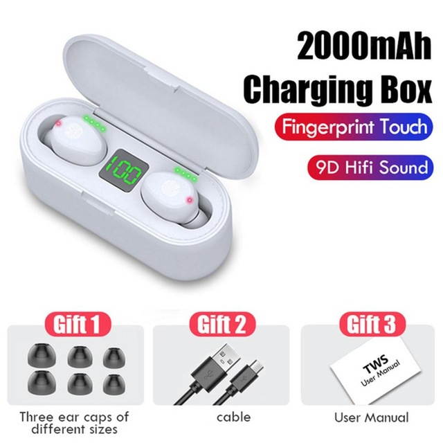 Wireless Earphone Earbud Bluetooth 5.0 IPX6 Waterproof Led Display Fingerprint Touch Hd Hifi Stereo Sport Headset Headphone