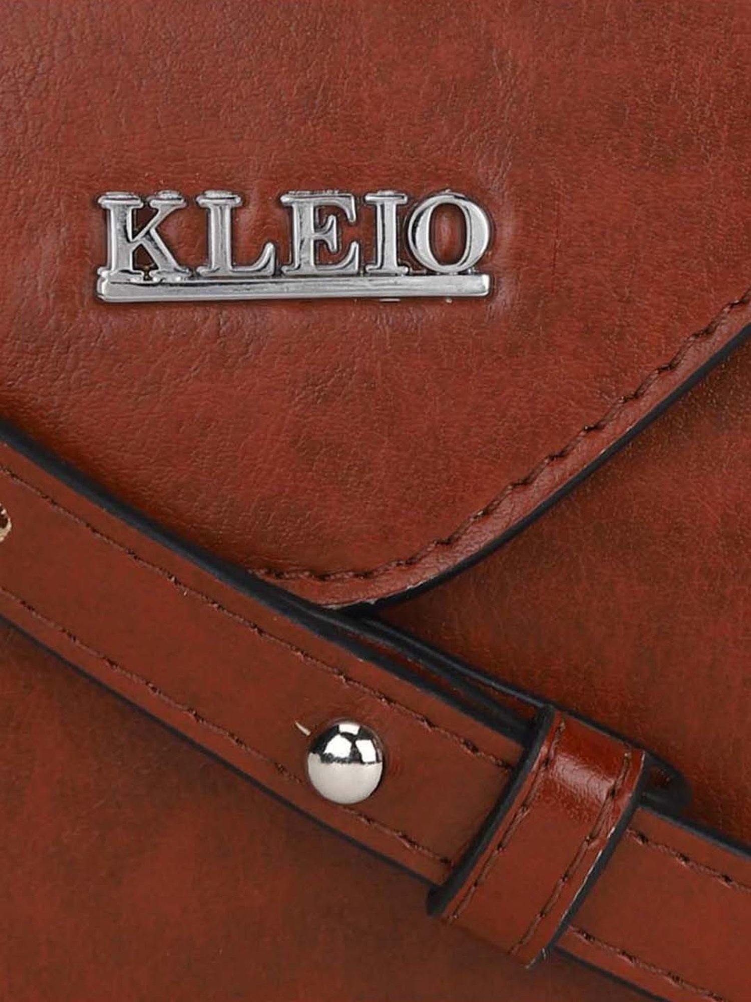 KLEIO Tan Solid Small Satchel Handbag