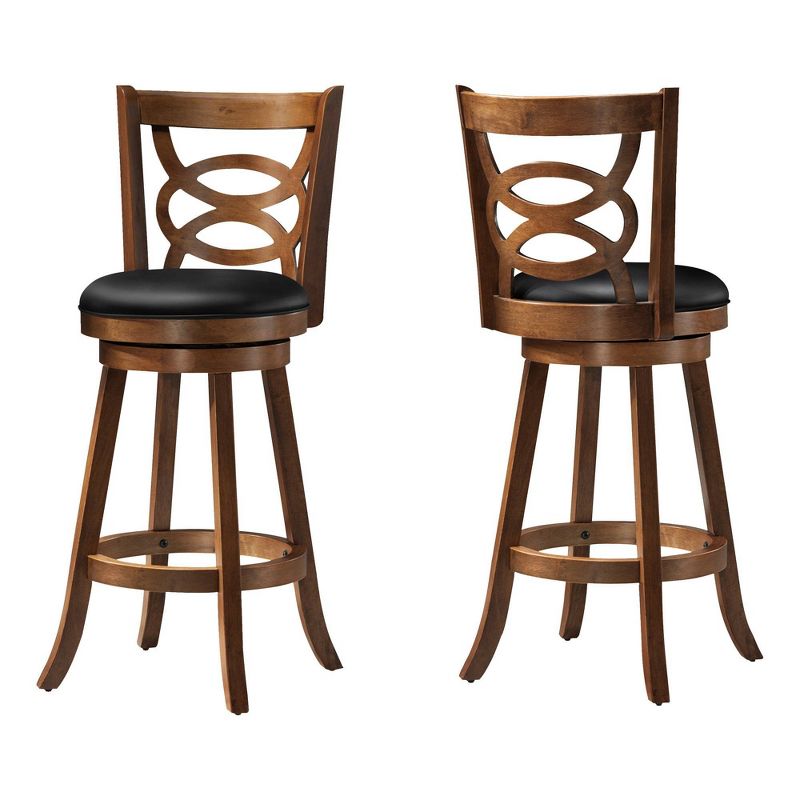 Set of 2 42" Swivel Height Barstools Dark Oak - EveryRoom