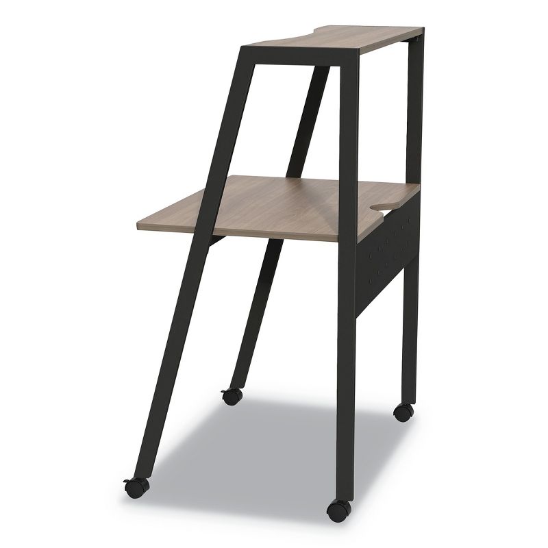 Linea Italia(R) Kompass Flexible Home/Office Desk, 33 x 23.75 x 48, Natural Walnut SH764NW