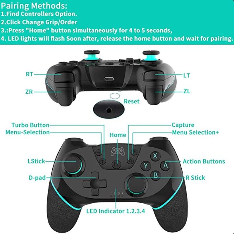 Yijianxi Wireless Bluetooth Gamepad For Switch Pro NS-Switch Pro Game Joystick Controller For Switch Console With 7 Colors