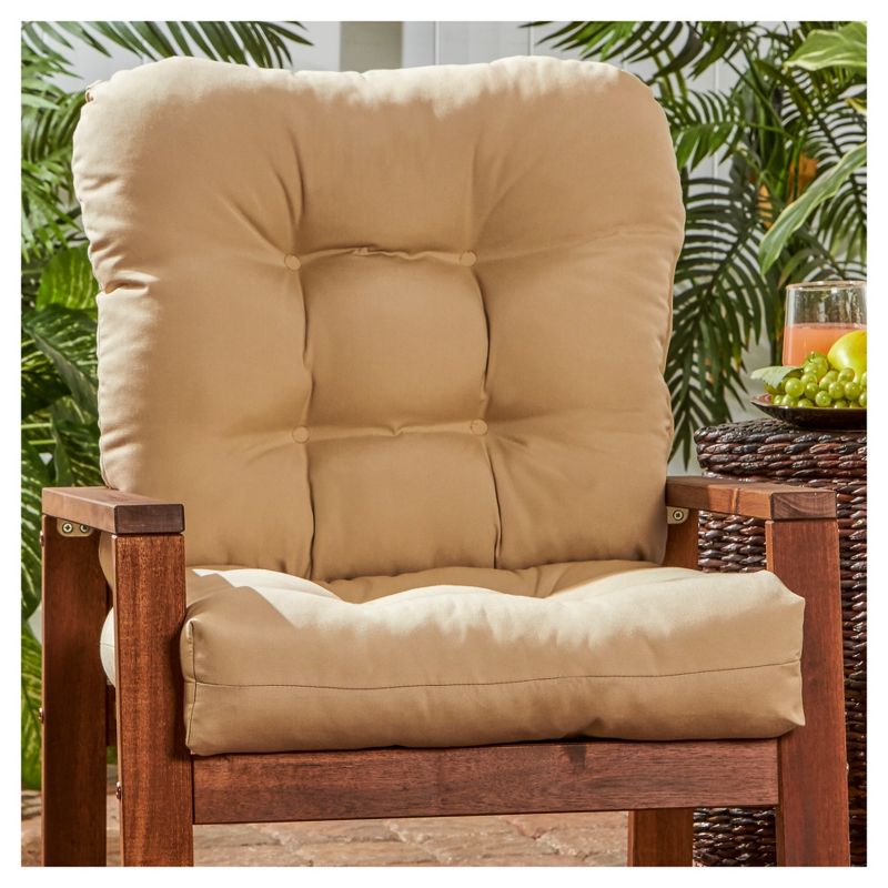 Solid Outdoor Seat/Back Chair Cushion - Stone - Kensington Garden