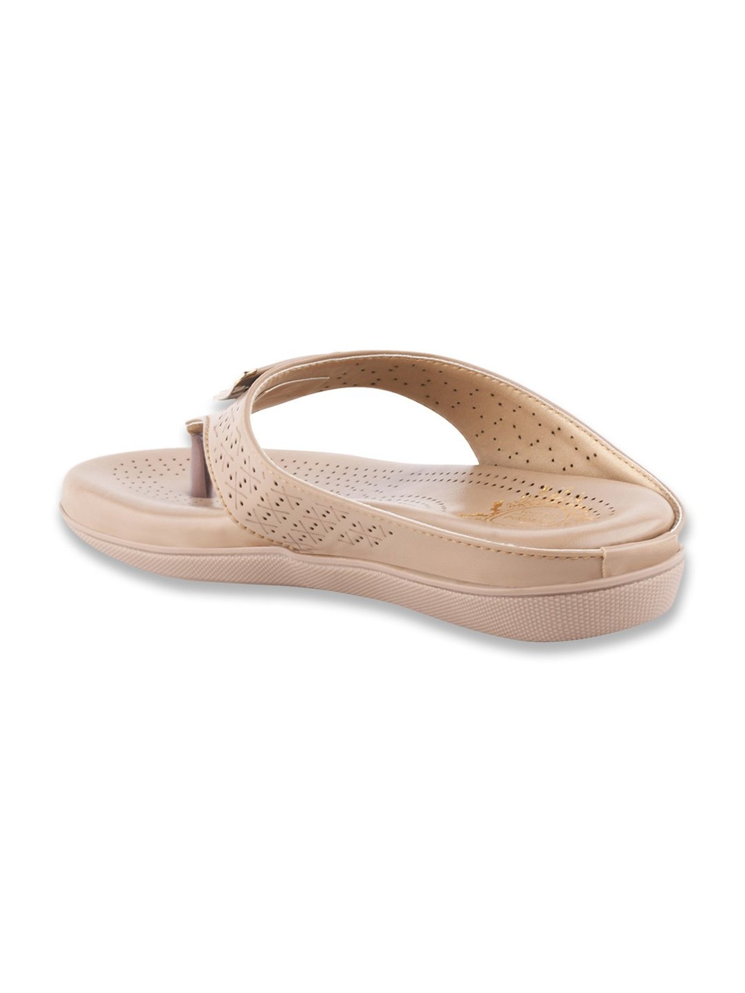 Shoetopia Women's Tan Thong Wedges
