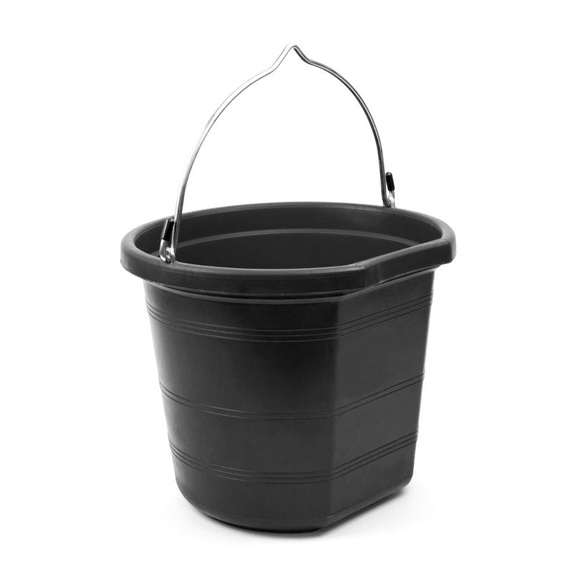 Tuff Stuff Products KMC-FB100 5 Gallon Flatback Impact Resistant Bucket, Black