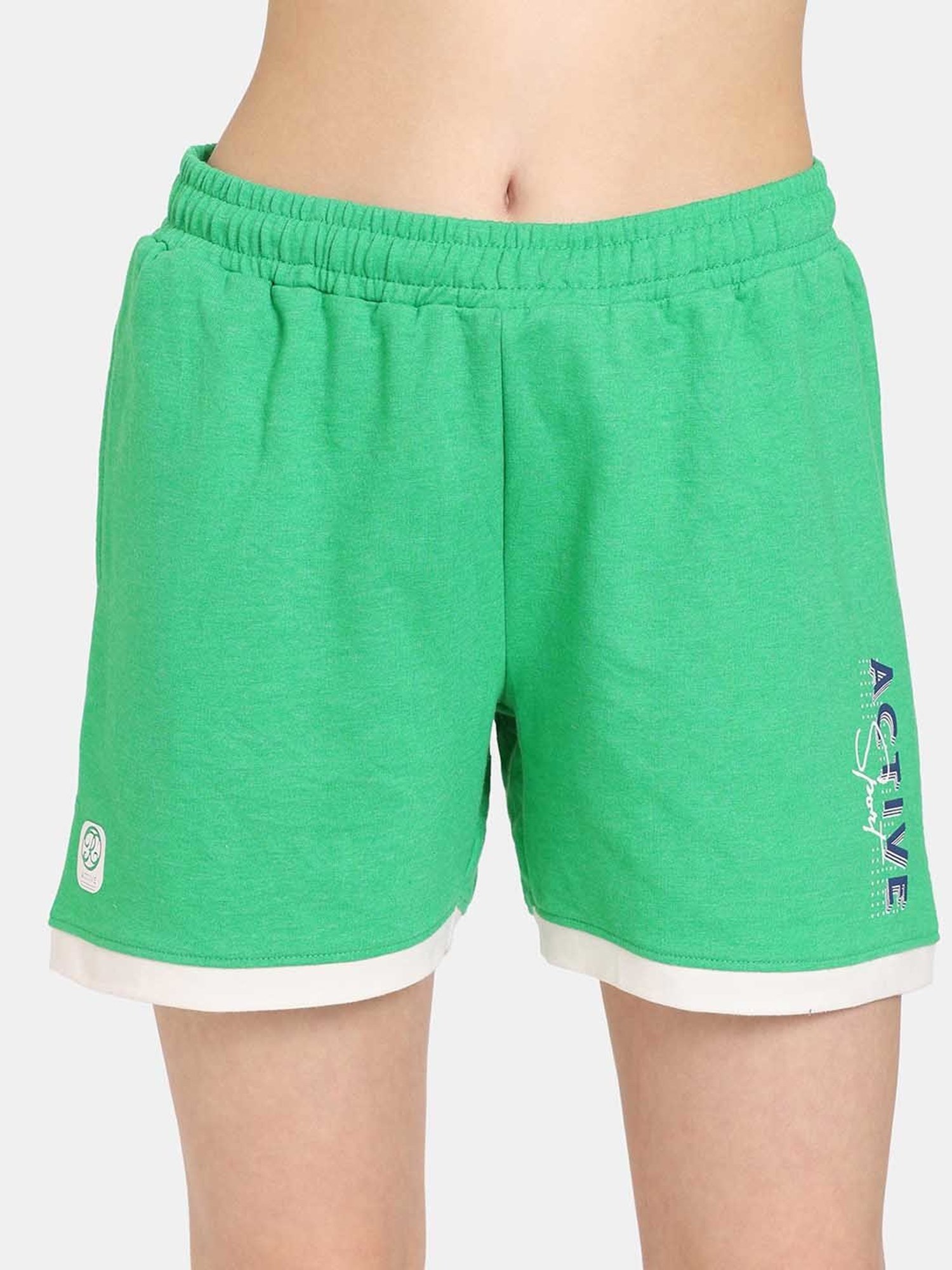 Rosaline by Zivame Bright Green Sports Shorts