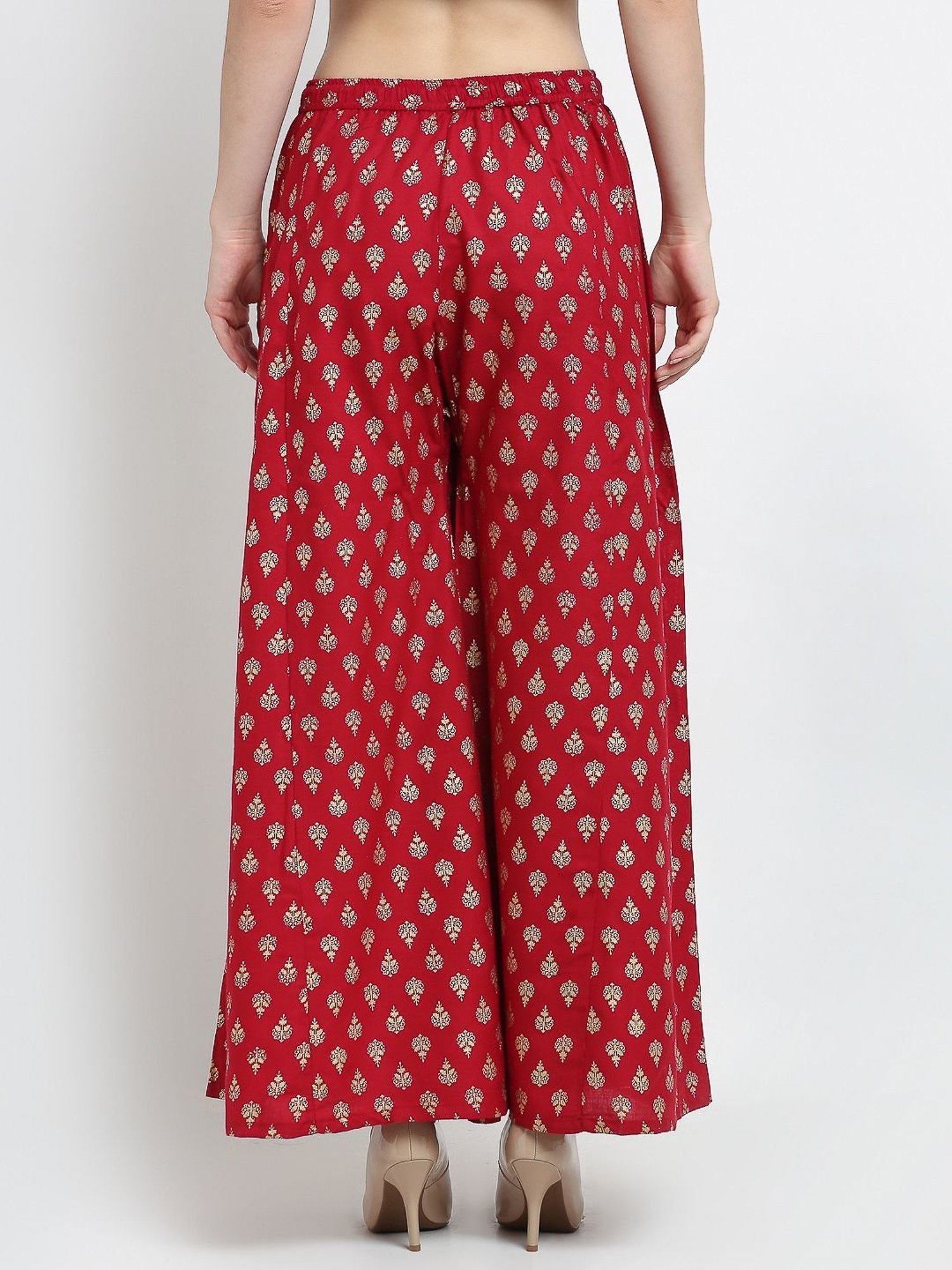 Gracit Black & Maroon Palazzos - Pack Of 2