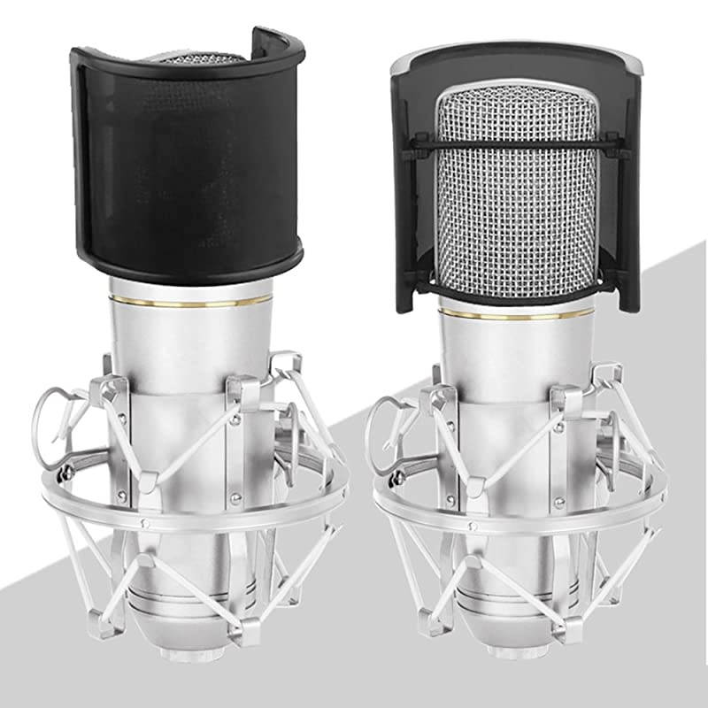 Pop Filter  Upgraded Three Layers Microphone Pop Filter Metal Mesh and Foam Layer Handheld Microphone Pop Filter Windscreen Cover Shield Mount for Youtube Videos Gaming Vocal Recording