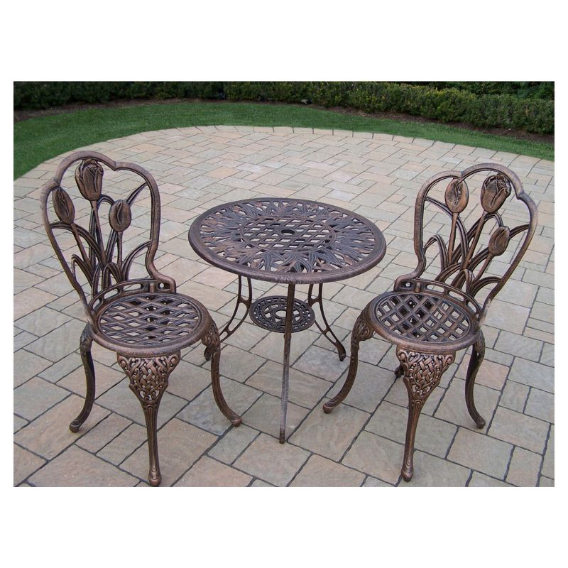 Tulip 3-Piece Cast Aluminum Patio Bistro Set