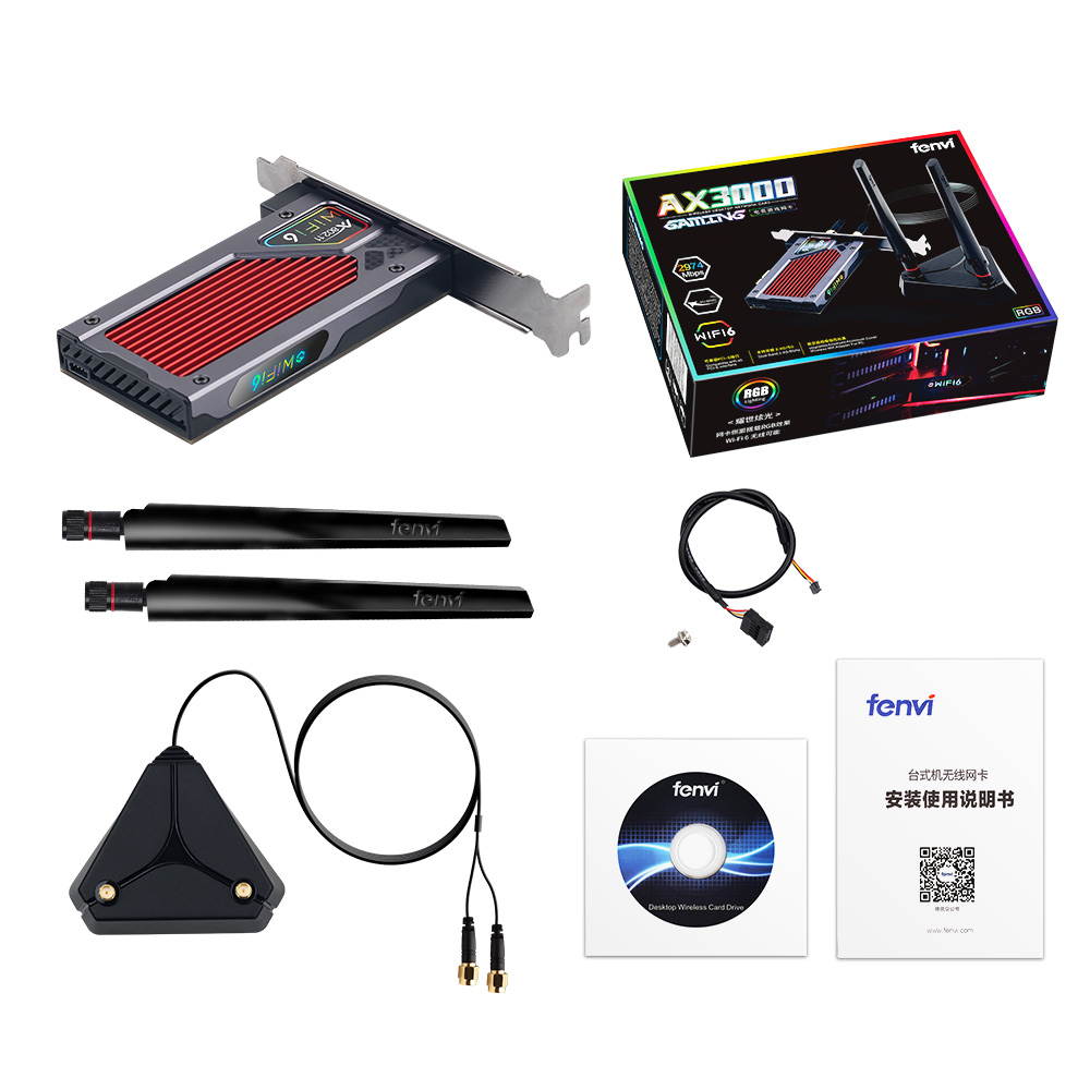 Plugadget Desktop Wi-Fi 6E AX210 PCIe WiFi Adapter 2.4Ghz/5G/6G Bluetooth 5.2 802.11ax Intel AX210NGW Wireless Wifi6 Card Windows 10