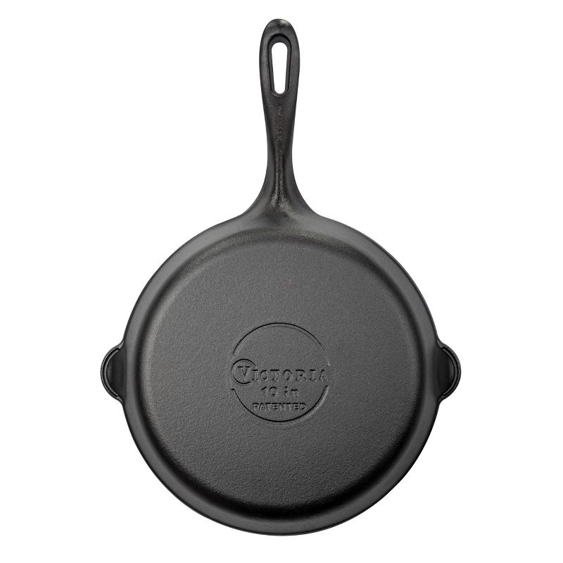 Victoria Seasoned 10" Cast Iron Skillet with Double Loop Handles