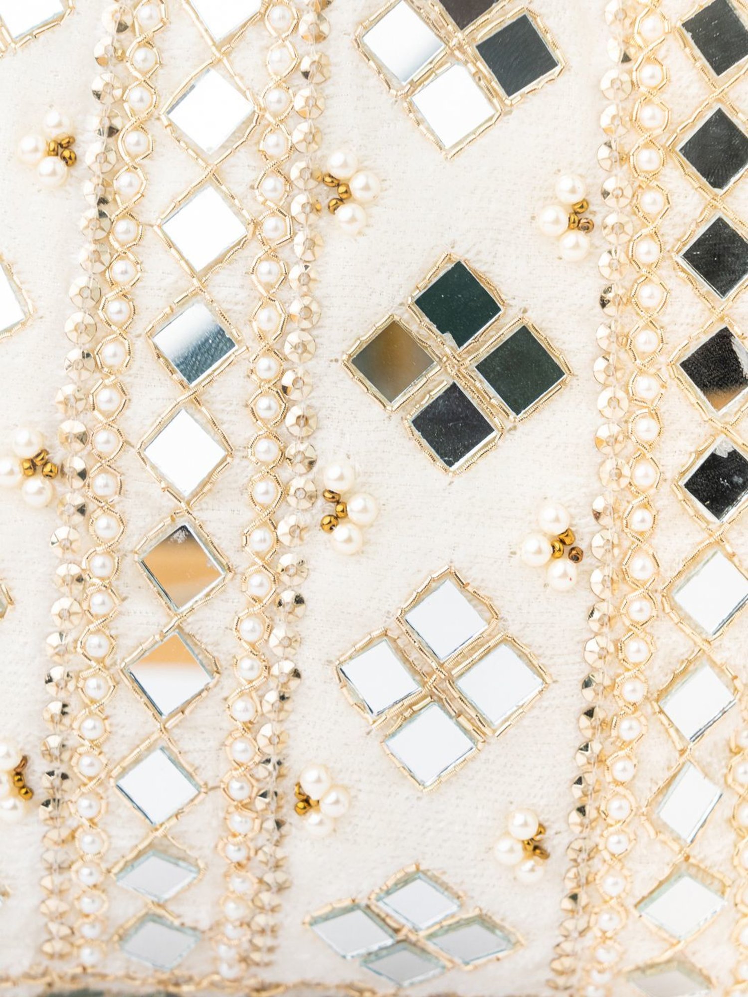 NR by Nidhi Rathi White Embellished Potli