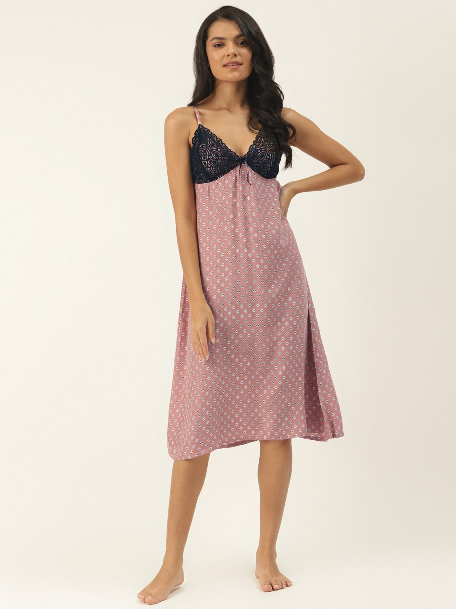 Ms.Lingies Pink Printed Chemise