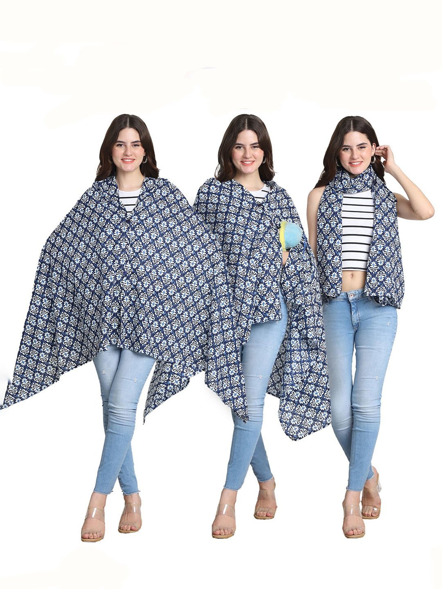 Secret Wish Blue Printed Maternity Cover Up