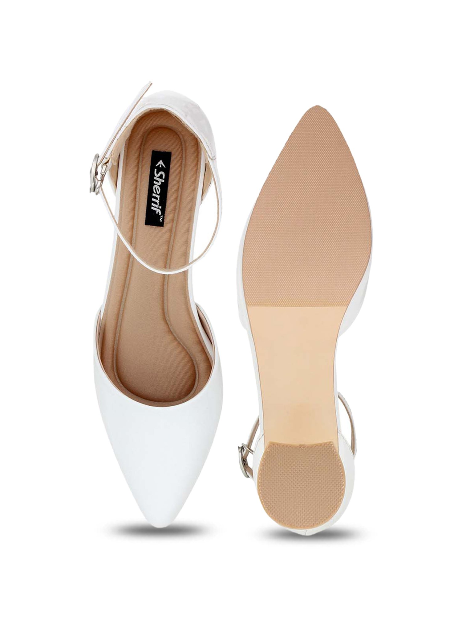 Sherrif Women's White Ankle Strap Sandals