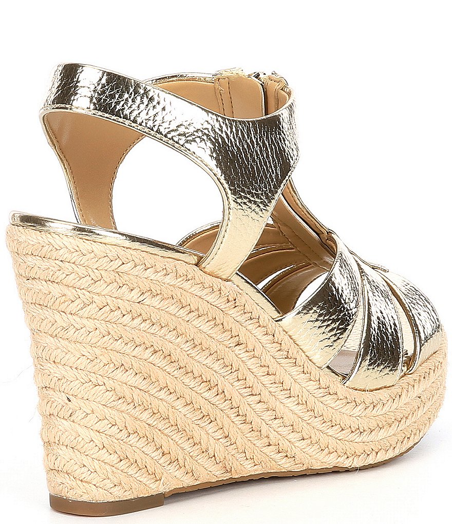 MICHAEL Michael Kors Berkley Metallic Leather Wedge Espadrilles