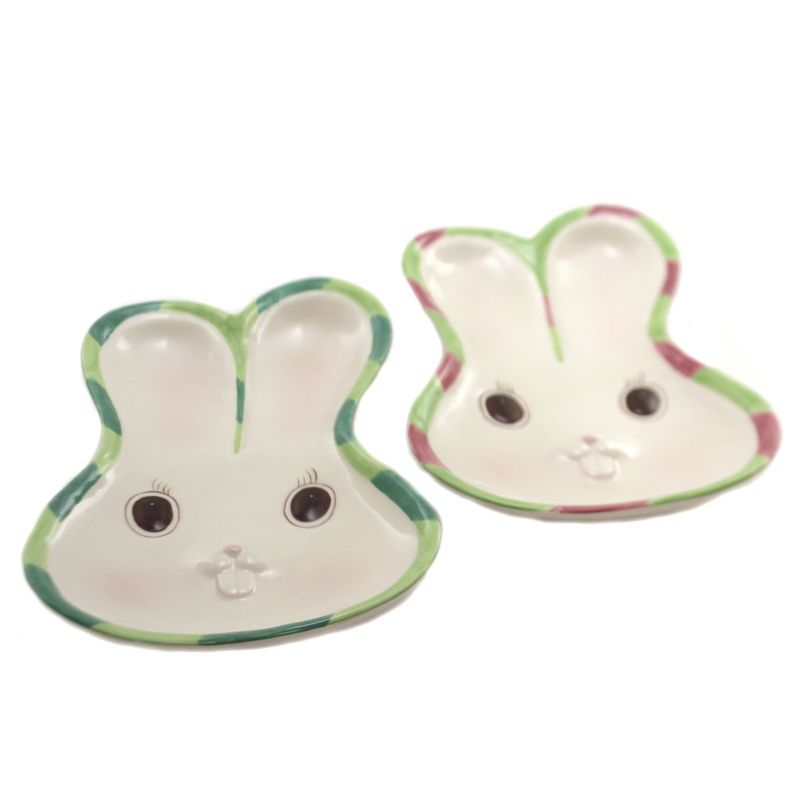 Tabletop 9.5" Bunny Friend Forever Plates S/2 Easter Rabbit Cookie Candy Cosmos Gifts Corp.  -  Serving Platters