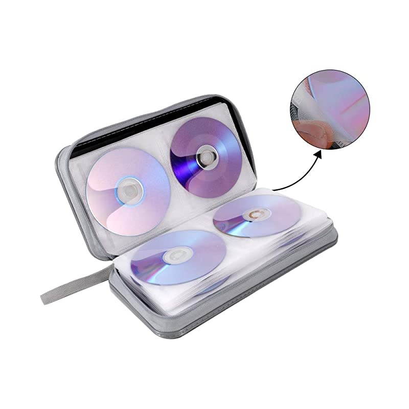 80 Capacity CDDVD Case Wallet Heavy Duty DVD Disc VCD Storage Holder Booklet Bag Cases Binder Album Dark Blue