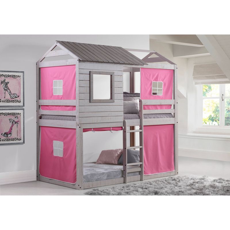 Deer Blind Rustic with Tent Kit Gray/Pink - Donco Kids