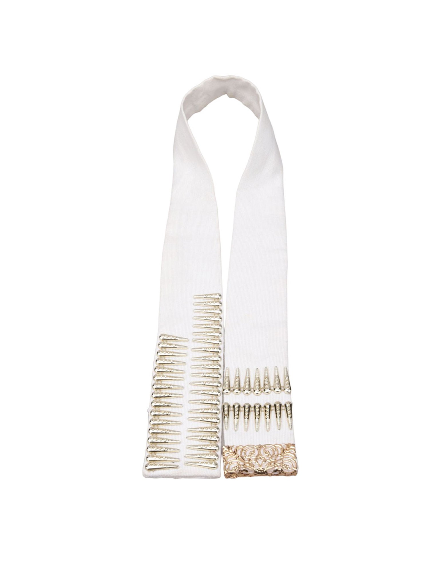 Odette White Fabric Embellished Collar