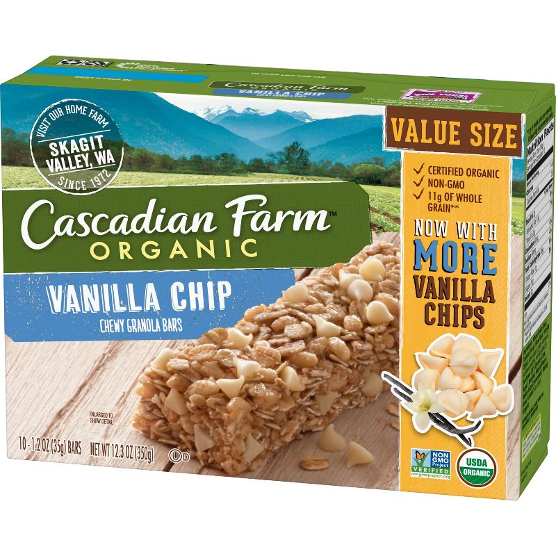 Cascadian Farm Organic Vanilla Chip Granola Bars - 10ct