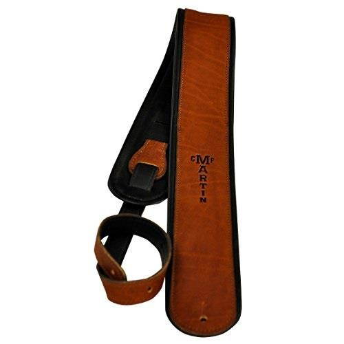 martin premium rolled leather guitar strap  brown