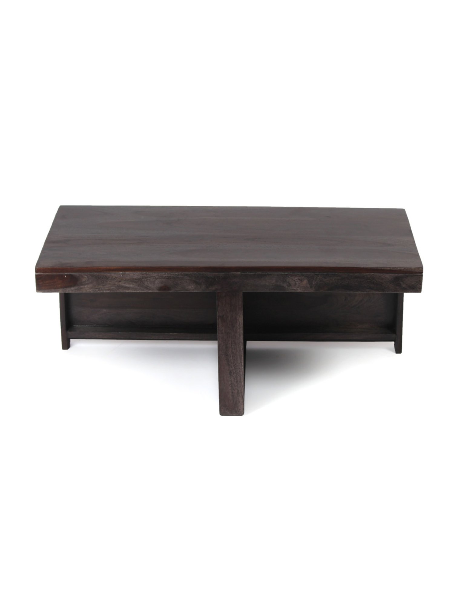 Ikiriya Irish Blue & Dark Brown Wood Coffee Table for Living Room Mahogany Finish