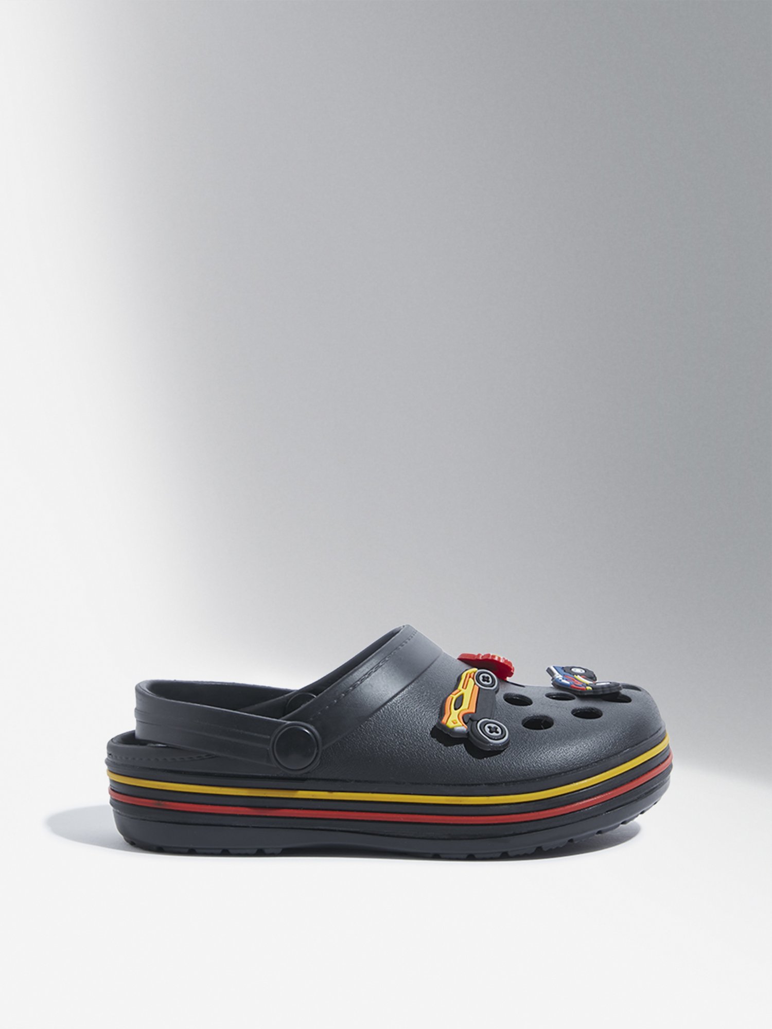Yellow by Westside Black Appplique-Detailed Clogs