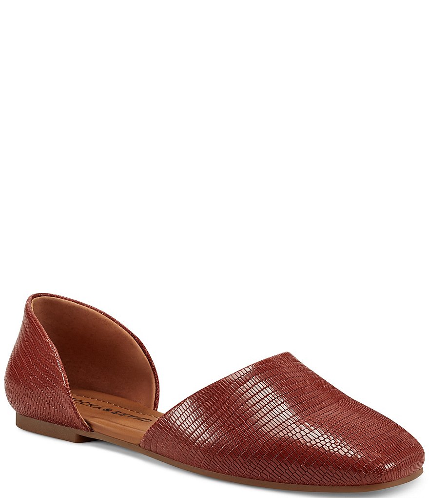 Lucky Brand Drowe Lizard Print Leather Flats