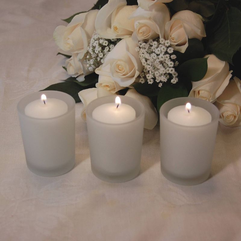 12ct LumaBase 15-Hour Candles in Frosted Glass Votives