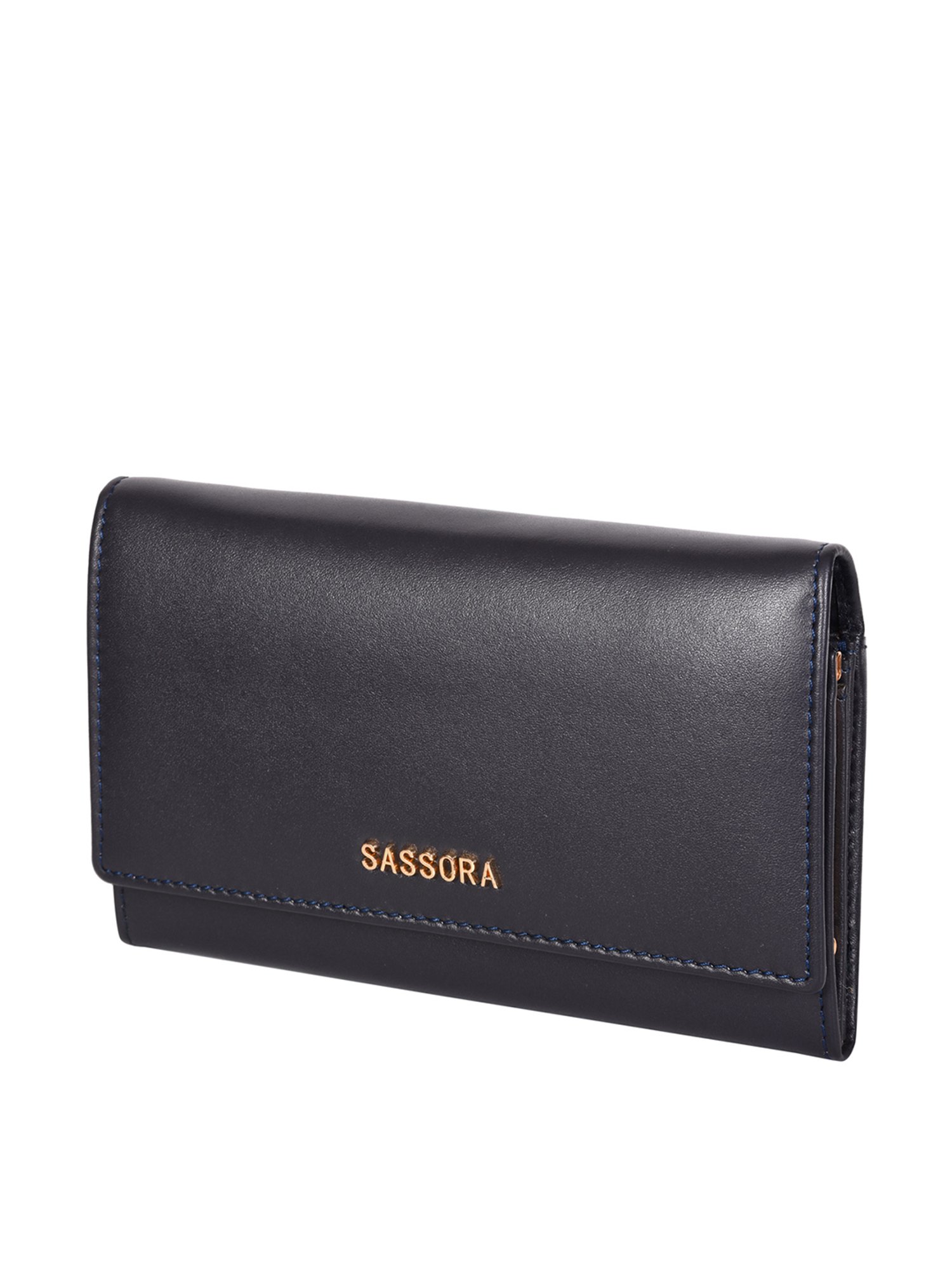 SASSORA Navy Solid Rfid Wallet for Women
