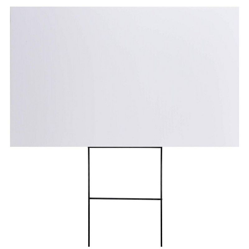 Juvale 8-Pack Blank Corrugated Plastic Yard Lawn Sign, White, 18 x 24 In