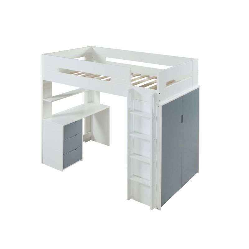 Nerice Loft Bed White/Gray - Acme Furniture
