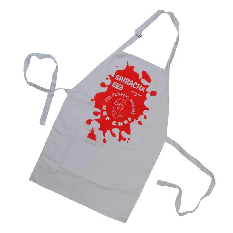 Wild Eye 30.5" Red and White Spicy 'Sriracha' Pepper Sauce Kitchen Apron