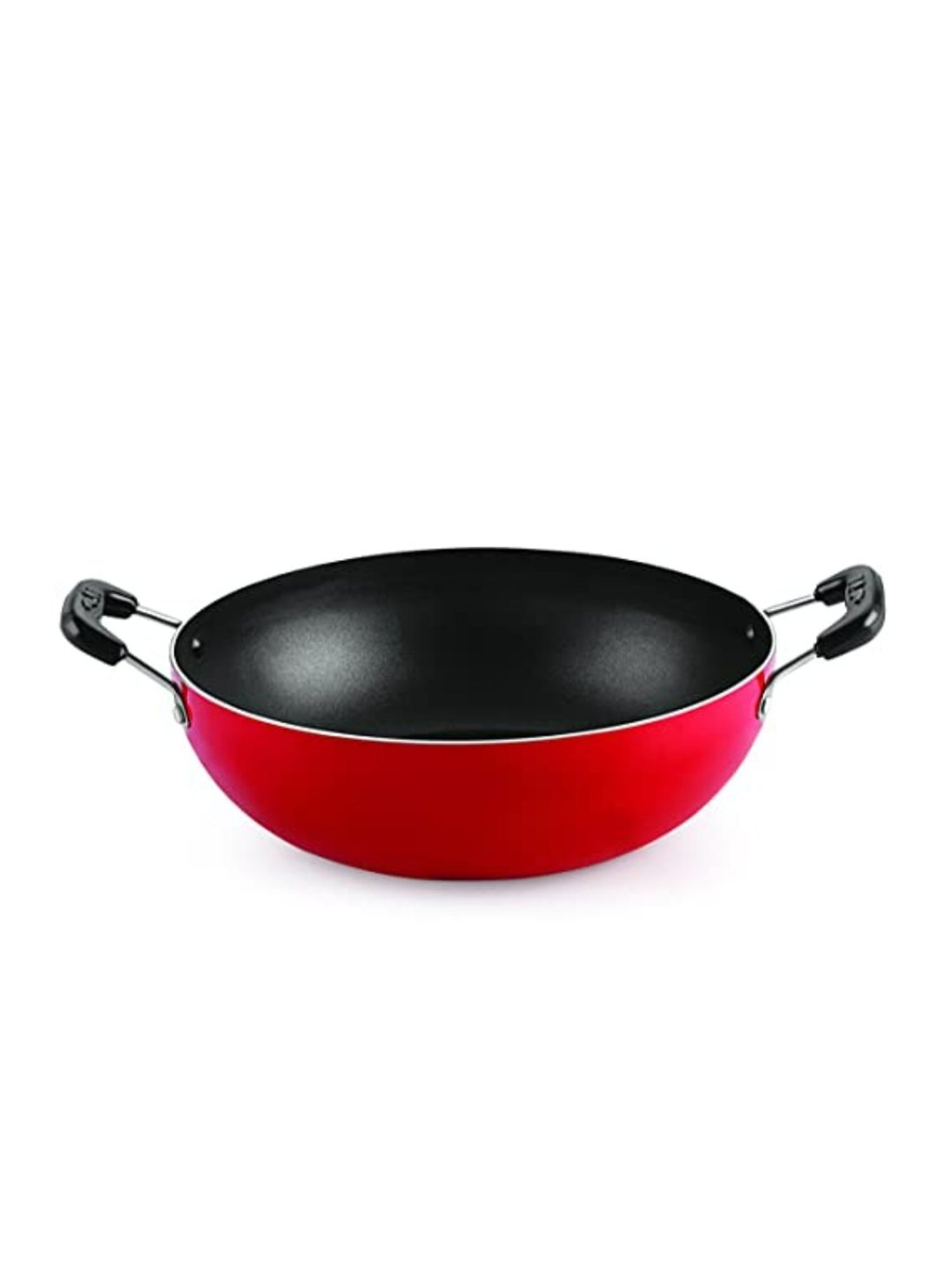 Nirlon Red Aluminium Non-Stick Deep Kadhai and Casserole Cookwares - Set of 2
