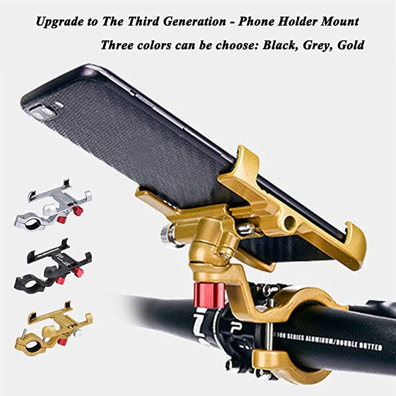 Universal Bike Phone Mount Aluminum Alloy Bicycle Handlebar Phone Holder with 360 Adjustable Holds Cellphone from 2237 Wide Fits iPhone Xs|XS Max XR X 8 | 8+ Galaxy S10 S10+
