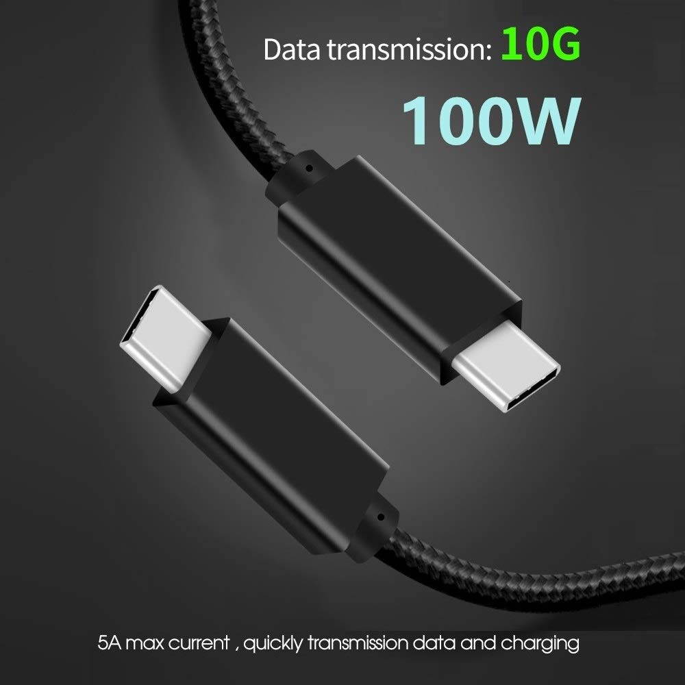 USB C to USB C Cable, [6.6ft USB 3.1 Gen2 100W/5A] Fast Charging Cable,Braided USB Type C Charger Cord PD Cable Compatible with Samsung Galaxy S20/S10/S9,MacBook Pro 2019/2018, iPad Pro and More
