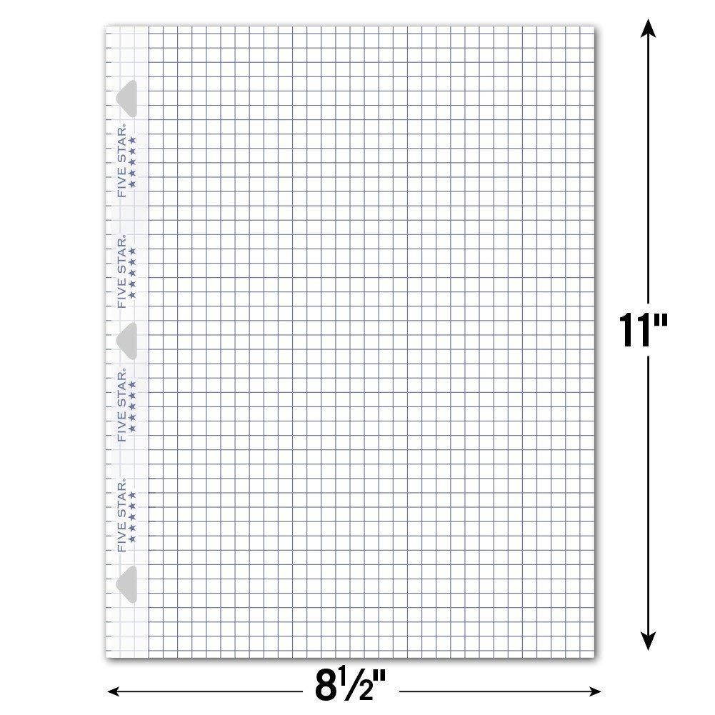 Five Star Loose Leaf Paper, 3 Hole Punched, Reinforced Filler Paper, Graph Ruled, 11" x 8-1/2", 100 Sheets/Pack, 3 Pack (38034)
