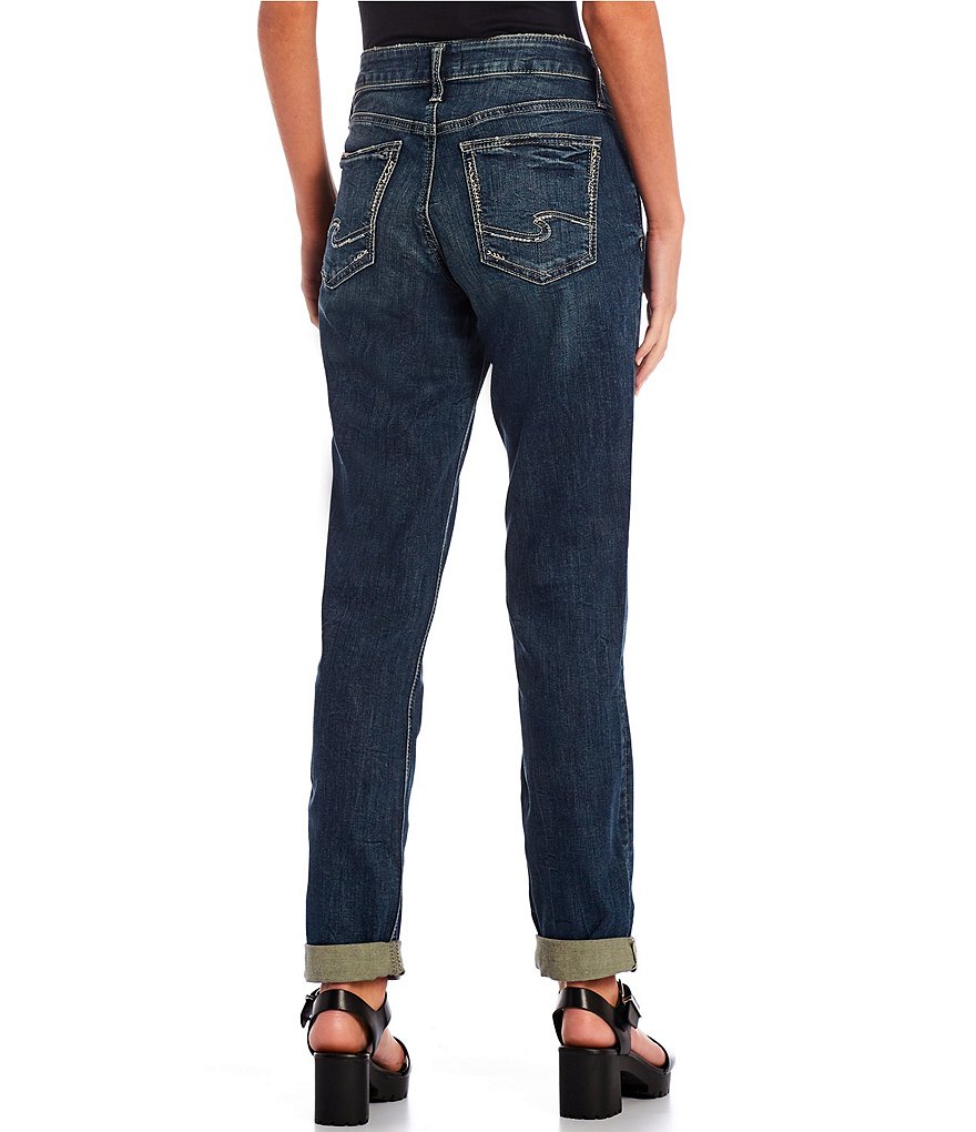 Silver Jeans Co. Boyfriend Mid Rise Rolled Cuff Jeans