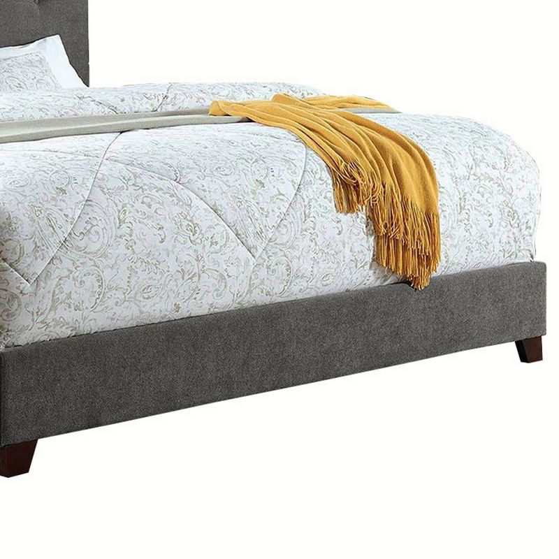 Jupiter Mid Tufted Platform Bed - Queen - Gray - Baxton Studio