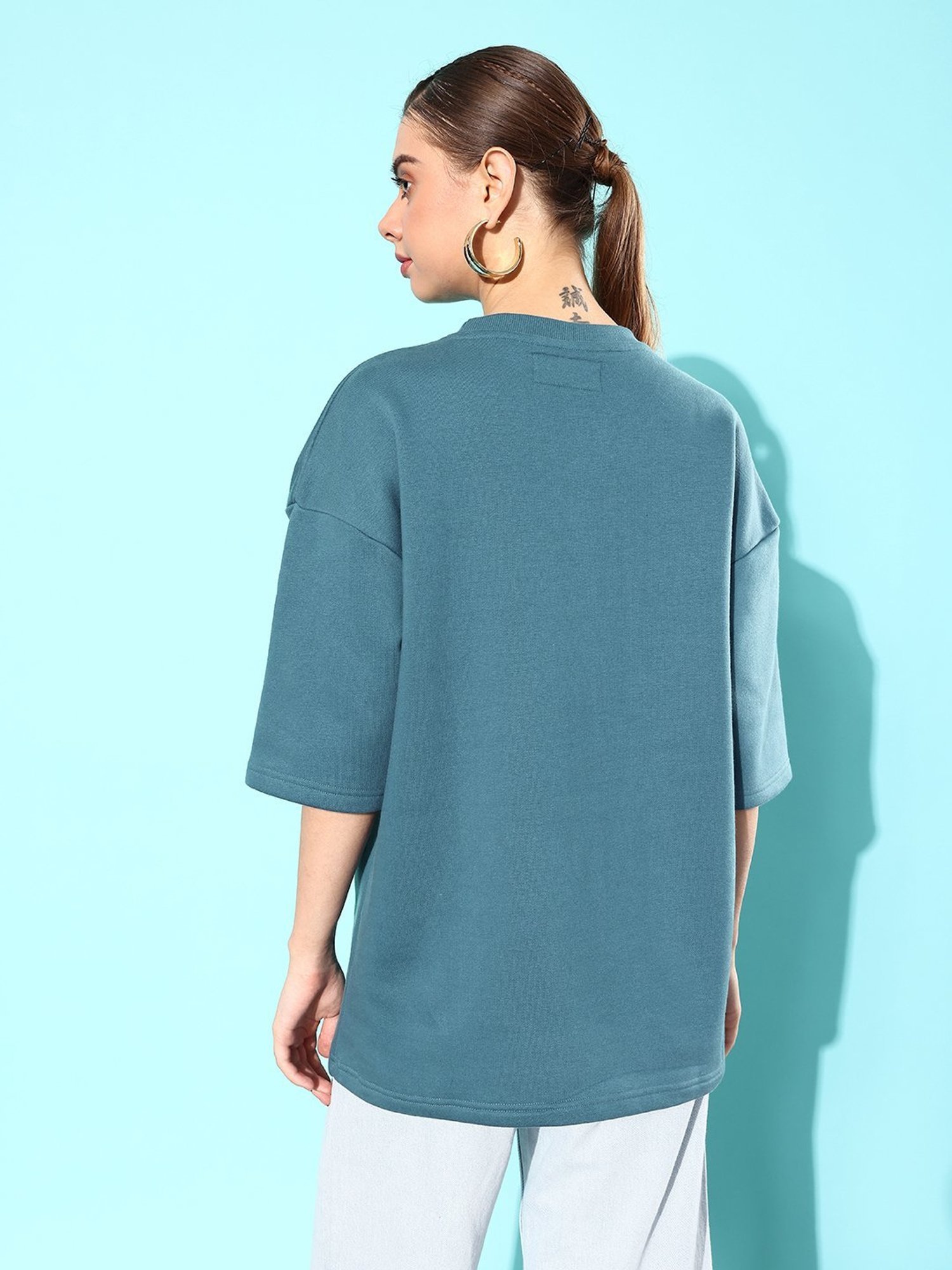 Difference of Opinion Teal Fleece Oversized Sweatshirt